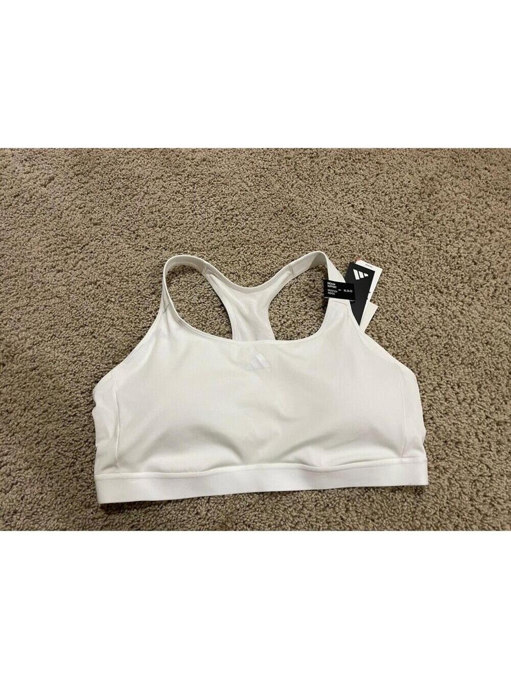 Adidas Women's Sports Bra Power React Techfit Medium Support White Size XL NWT